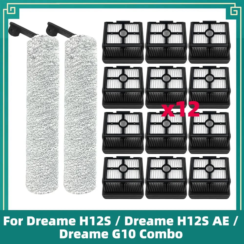 Compatible avec Dreame H12s / Dreame H12s AE / G10 Combo Kits de remplacement pour aspirateur Brosse