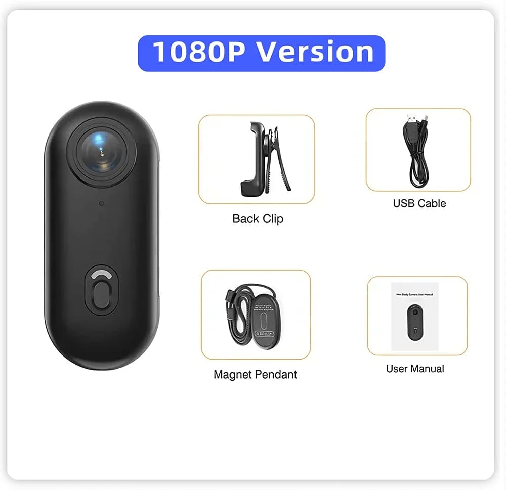Caméra d'action POV 4K Mini Body FHD 1080P Caméra de casque de moto avec WiFi pour vélo Cyclisme Spo