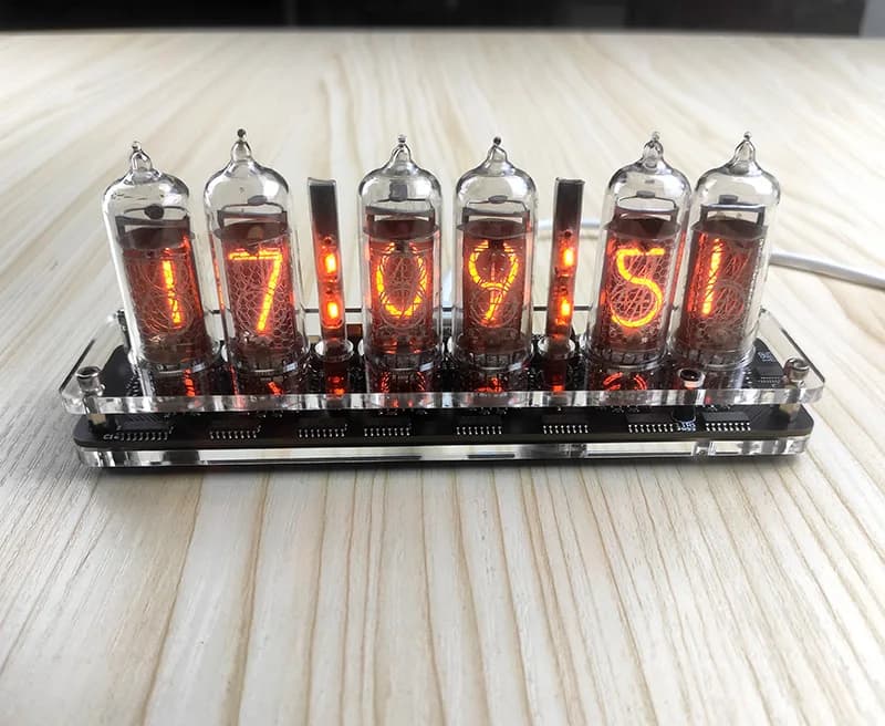 GHXAMP – Module d'horloge à Tube lumineux IN14 6 bits, accessoires Audio, bricolage, USB 5V avec rét