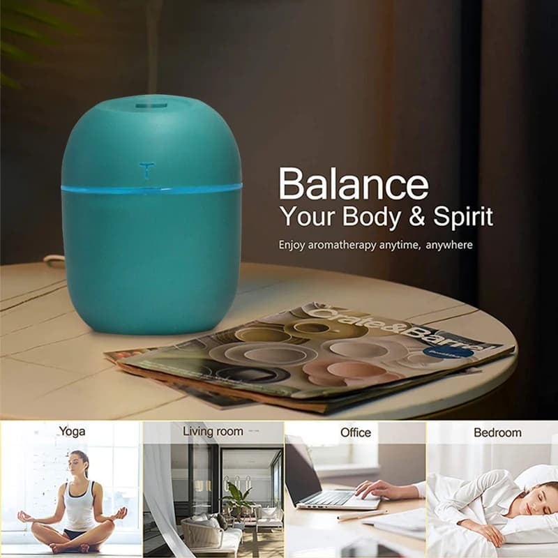 Diffuseur d'arôme USB 220ml, Mini diffuseur d'huile essentielle, humidificateur d'air ultrasonique s