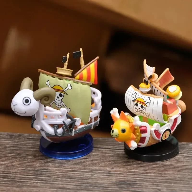 Une pièce 7 cm Anime navire Figure Luffy modèle jouet Super mignon Mini bateau THOUSANDSUNNY aller j