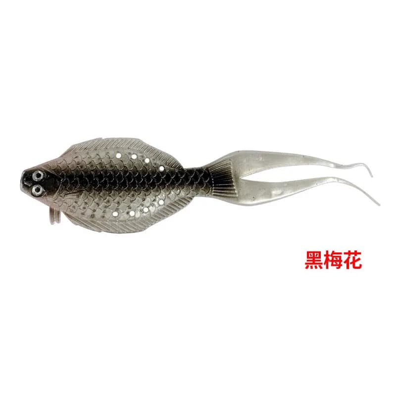 2Pcs/lot 8g 13cm Flatfish Bait Fishing Lures Vivid Shape 3D Eyes Mini Soft Fork Tail Flounder Silico