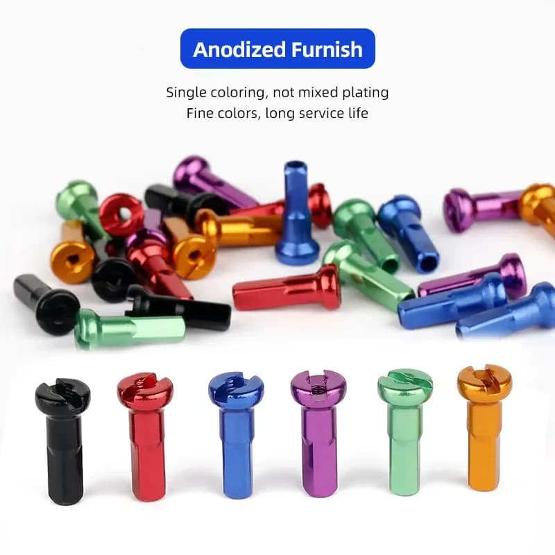 50/20 pièces écrous à rayons en alliage d'aluminium anodisé usiné CNC 14G 14mm bouchons de roue de v