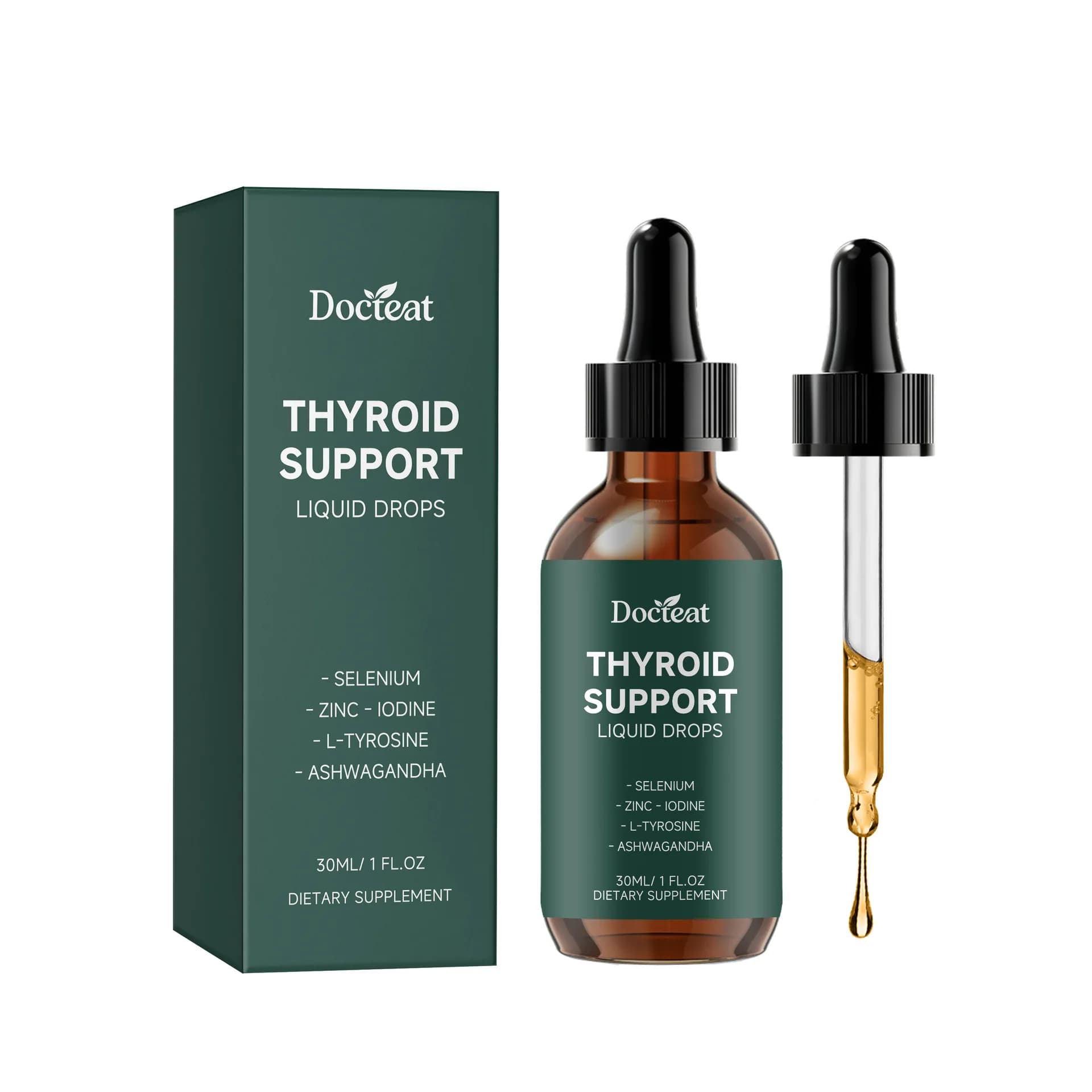 DOCTEAT Gouttes pour la Santé de la Thyroïde : Stimule le Métabolisme, Favorise la Digestion, Renfor