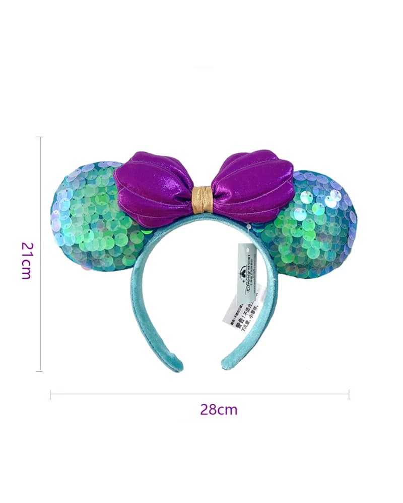 Bandeau d'oreille Disney Mickey Mouse, cerceau pour cheveux de parc d'attractions, écailles de poiss