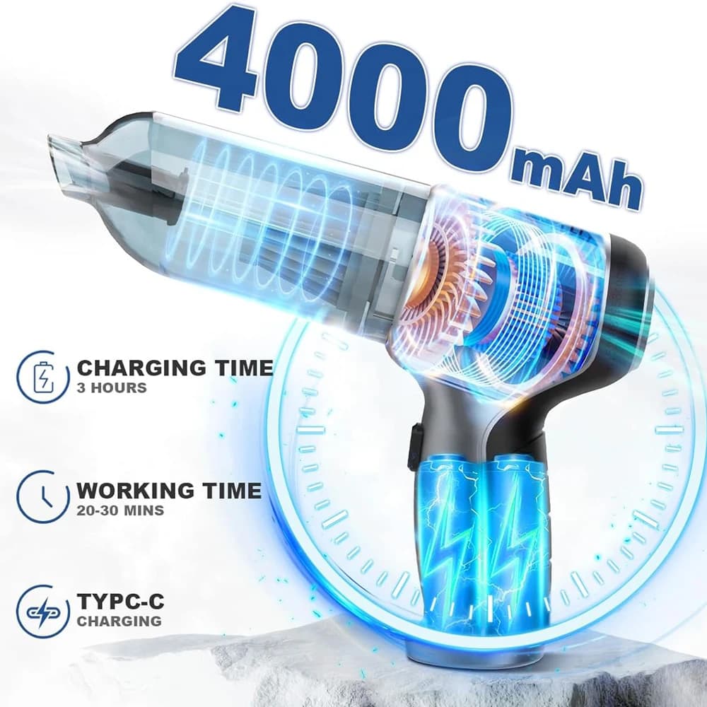 Aspirateur portable sans fil pour voiture et maison, mini nettoyeur, souffleur haute puissance, aspi