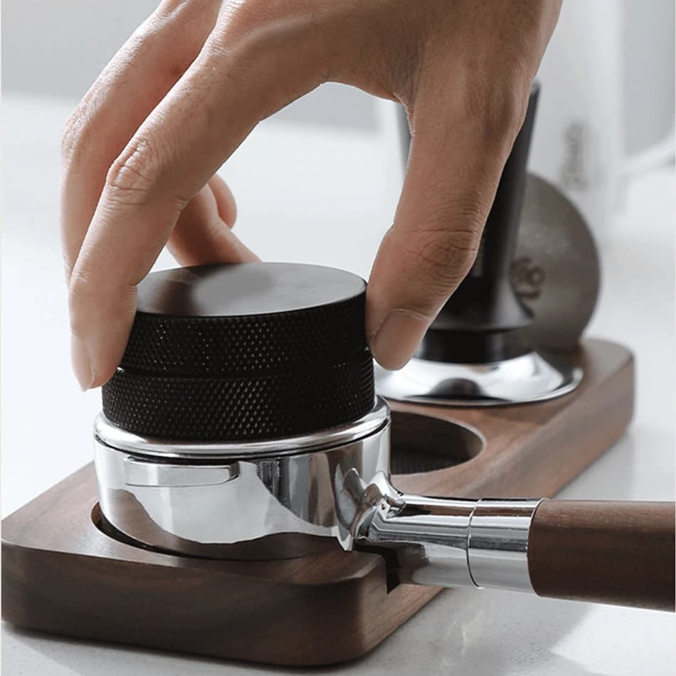 Support de Tamper et Porte-Filtre en Bois de Noyer pour Accessoires d'Espresso 51MM 54MM 58MM – Stat