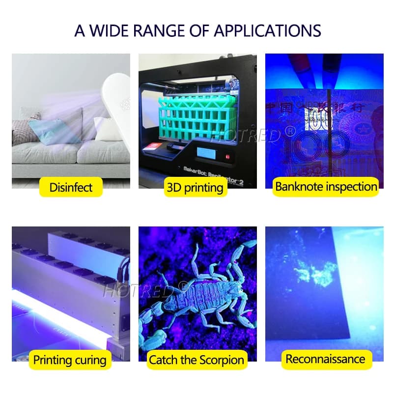10W UV LED 5050 XMLLT6 XMLL2 LG puce violet 3-3.7V 385nm 395nm 400nm puce perle Diode lampe de poche