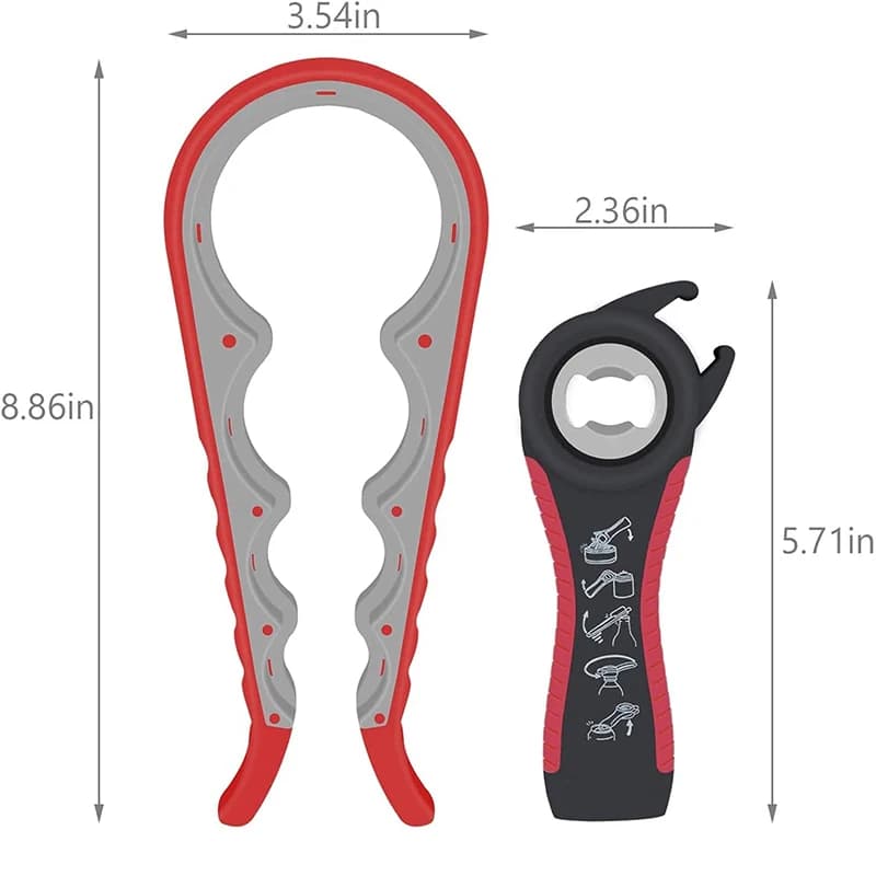 LMETJMA ouvre-bocal pour mains débiles 5 en 1 ouvre-boîte multifonction Kit d'ouvre-bouteille avec p