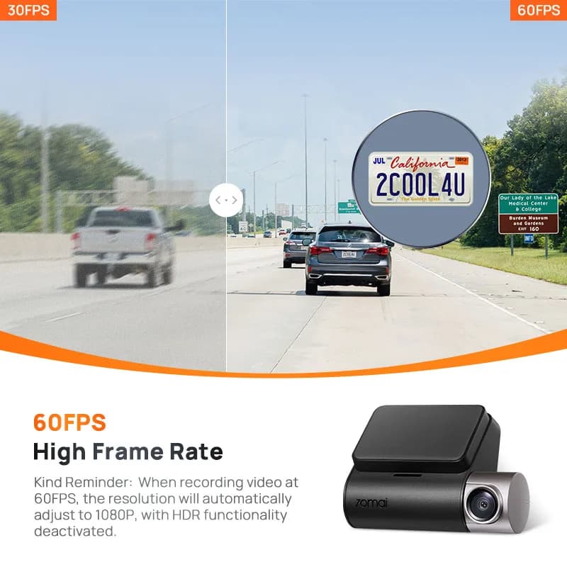 Version mondiale nouveau 70mai Dash Cam A510 1944P 3K Image HDR GPS ADAS 140FOV 24H Parking 70mai 4G