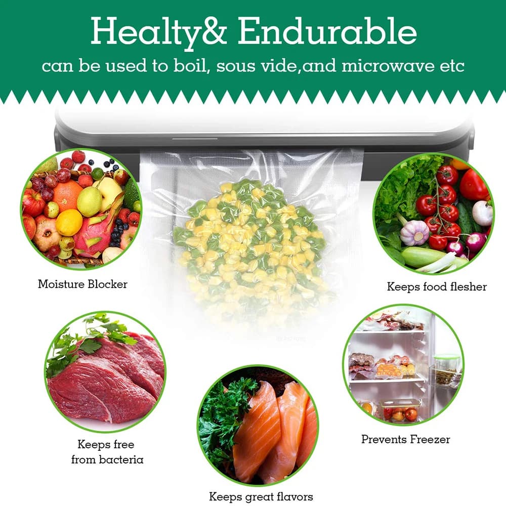 Sacs sous vide pour aliments, sacs de rangement pour scelleuse sous vide 12/15/17/20/22//25/28cm pou