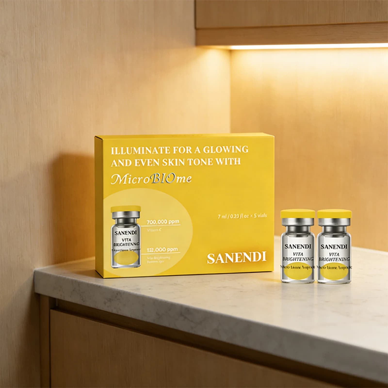 Ensemble de soins de la peau hydratant en profondeur Sanendi, sérum éclaircissant microbien actif, c