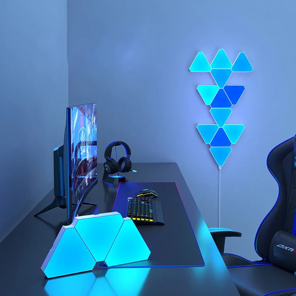 LED triangulaire quantique lampe RGB applique intelligente pick-up rythme lumière de fond pour chamb