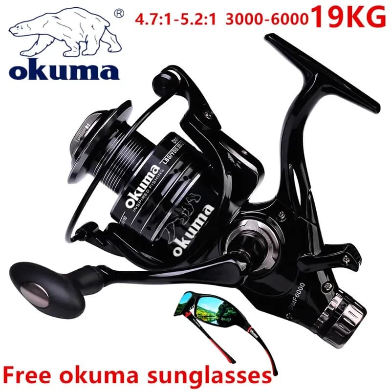 Okuma tout métal fil tasse filature bateau de pêche 5.2:1 4.7:1 tambour rotatif 19KG résistance tamb