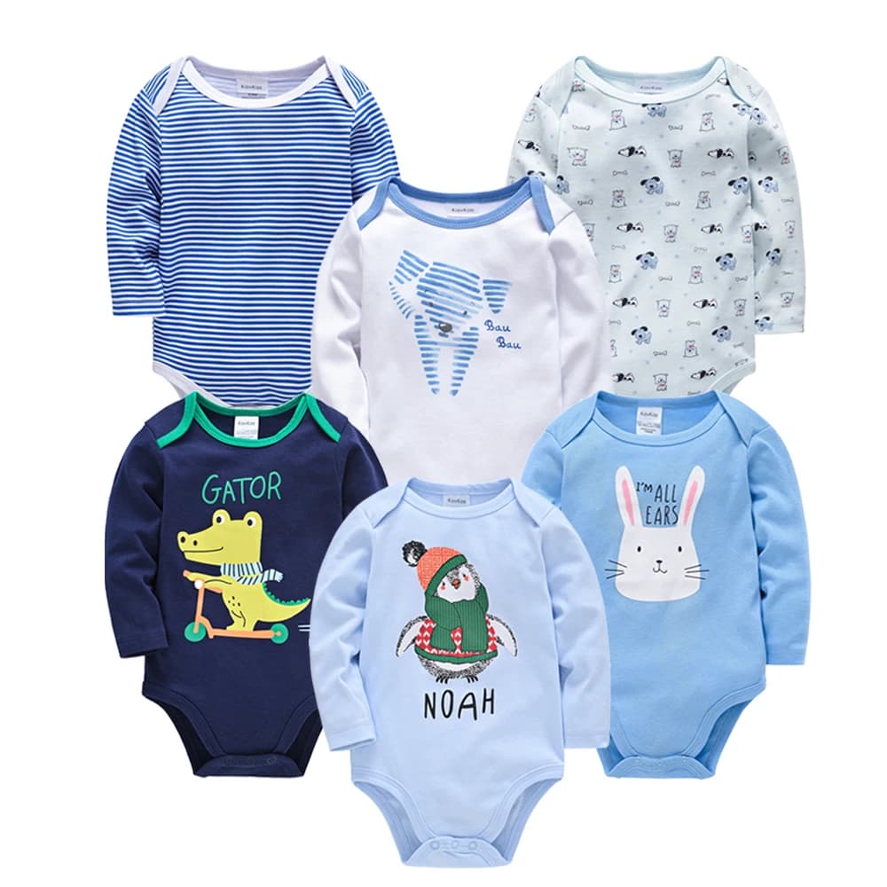 Vêtements pour bébés filles de 3 à 6 pièces/lot, body en coton à manches longues pour filles de 0 à 