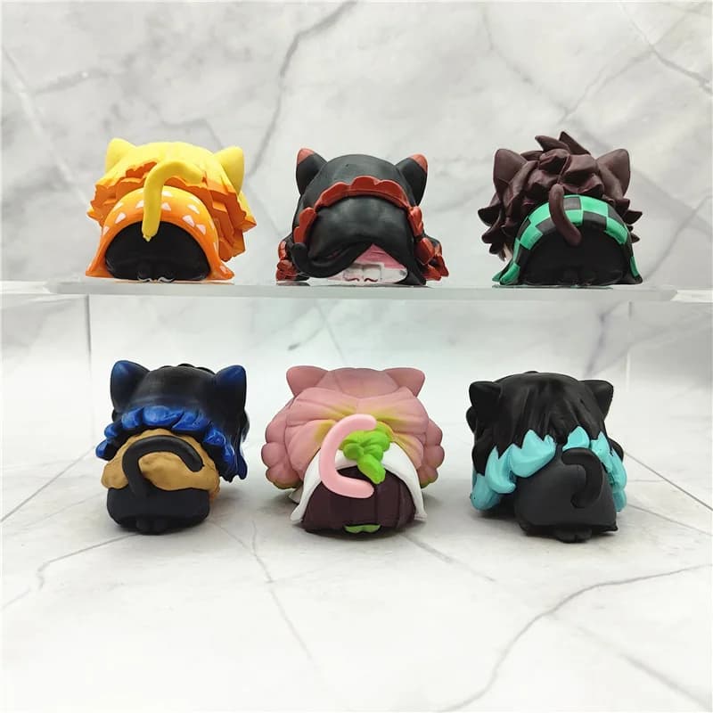 6 pièces/ensemble Anime démon Slayer Figure Nezuko Tanjirou Zenitsu Inosuke Mini Figurine Kawaii cha