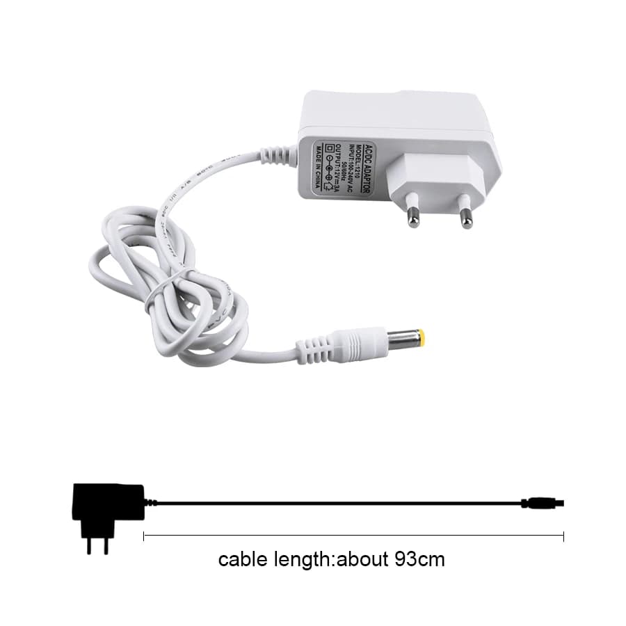 Adaptateur d'alimentation DC12V, transformateur d'éclairage, entrée AC 100-240V à sortie DC 12V 1A 2