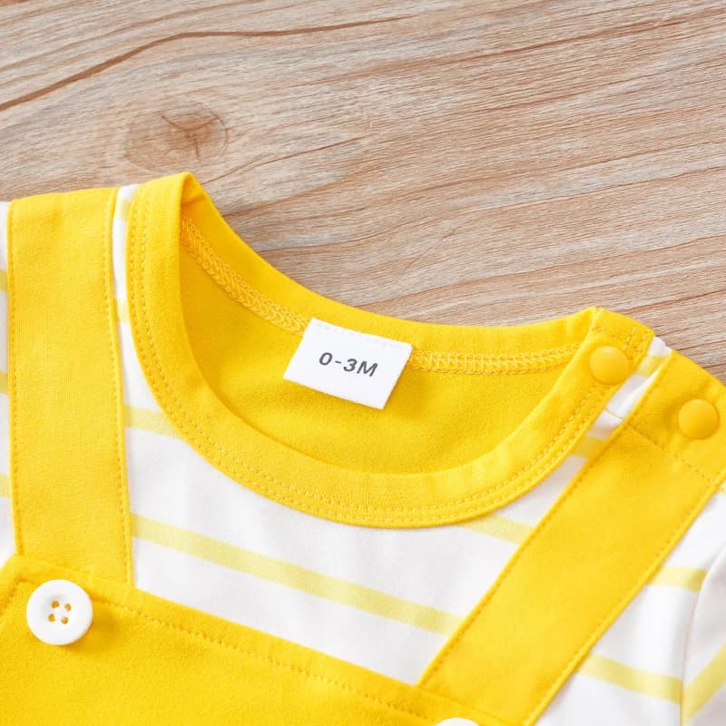 Vêtements pour nouveau-né, Animal-YellowDogPrint, combinaison pour nourrissons, manches courtes, pyj