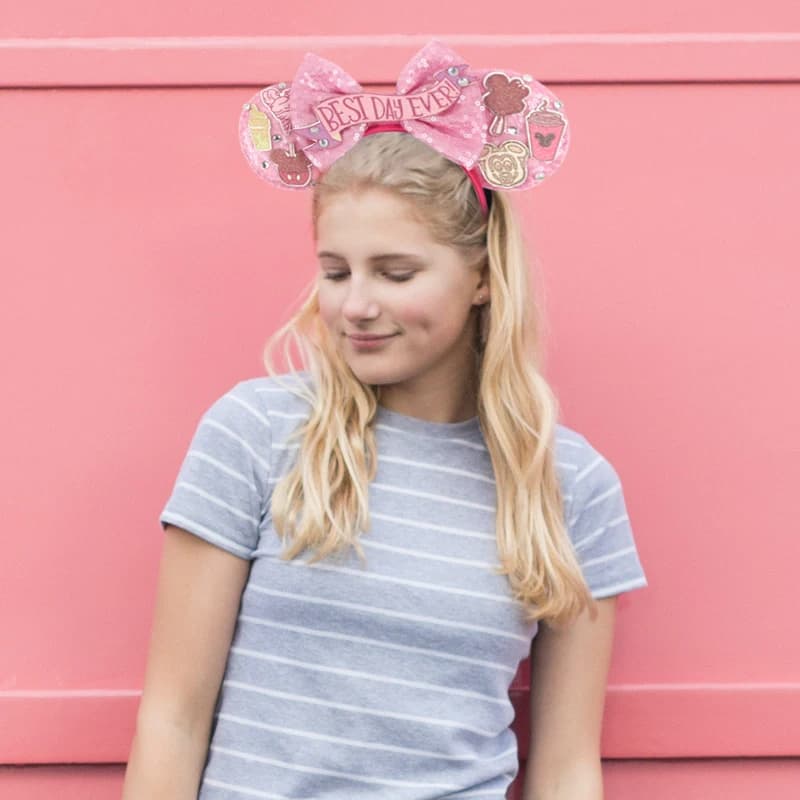 Serre-tête Disney 2026 avec oreilles de Mickey pour filles et femmes, avec sequins et nœud de 5 pouc