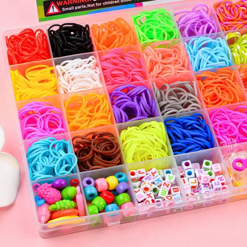 Ensemble de bandes de métier à tisser colorées créatives, Kit de fabrication de bracelets arc-en-cie