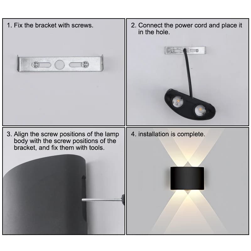Mur LED lampe 4/6/8/10 lampes murales extérieures haut et bas vers l'éclairage pour la décoration de