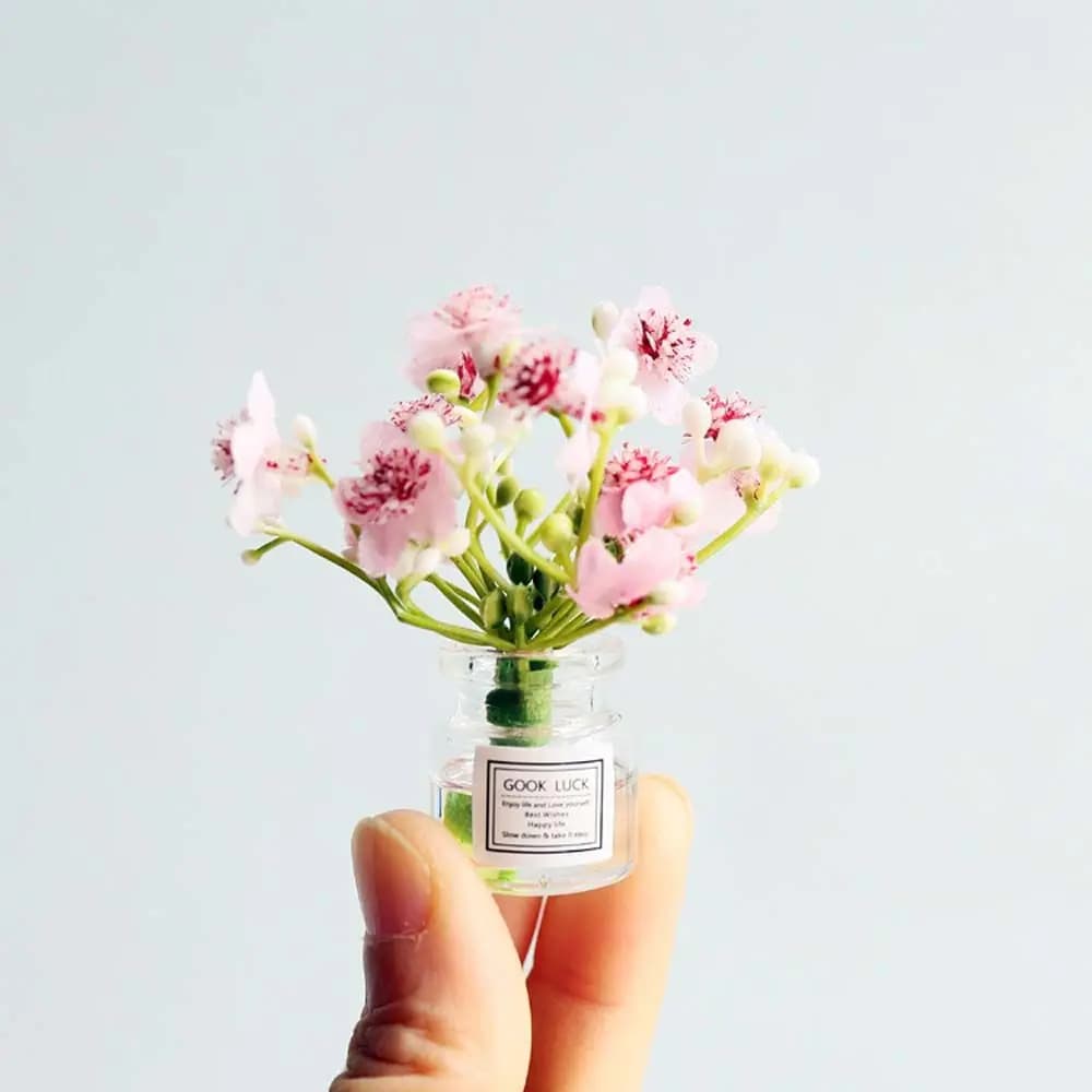 Pot d'arrangement Vase de fleurs séchées 1:12 maison de poupée Miniature Simulation plantes en Pot a