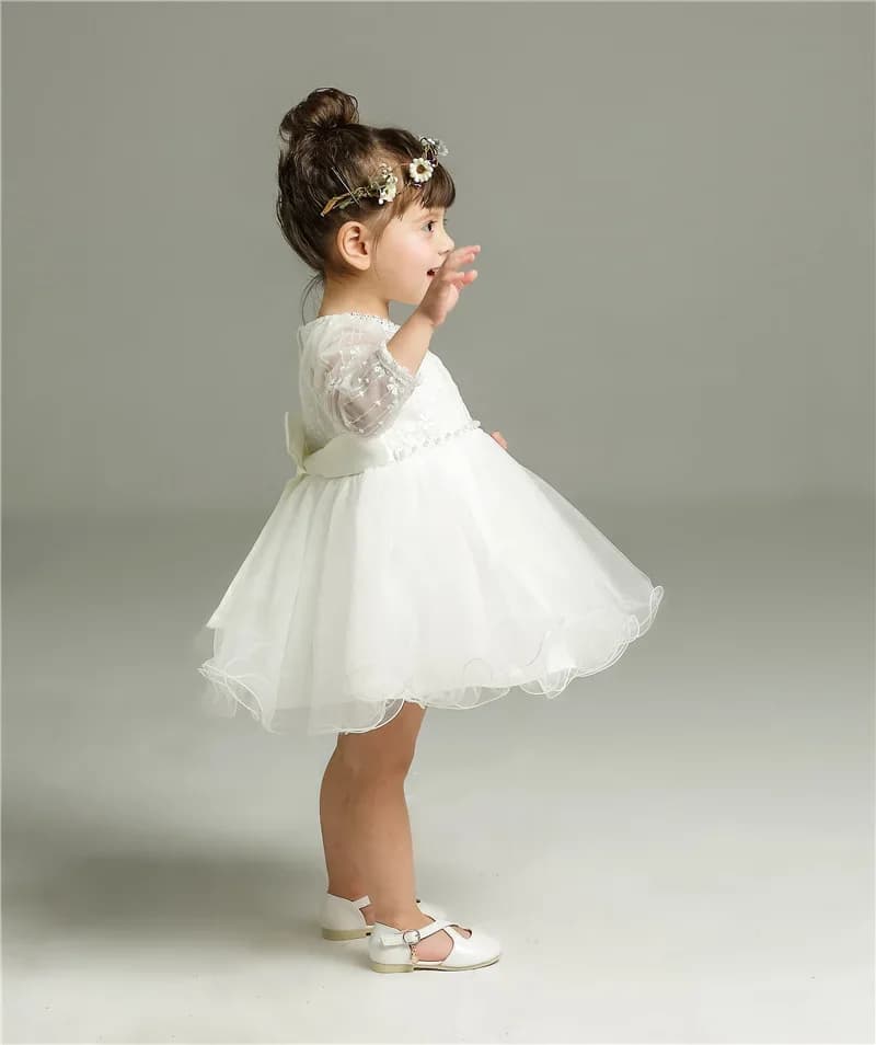 Robe à manches longues pour bébés filles, robe de fête d'anniversaire pour tout-petits, robe de mari