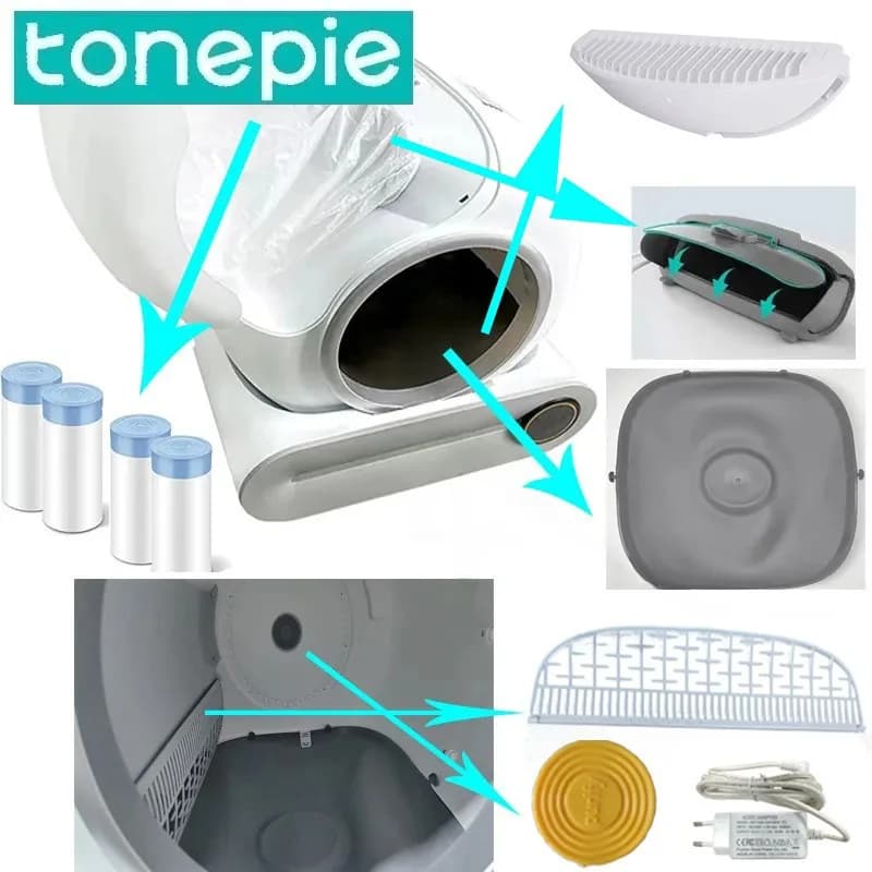TONEPIE – boîte d'accessoires pour litière automatique pour chat, bac à litière pour chat, Capsule i