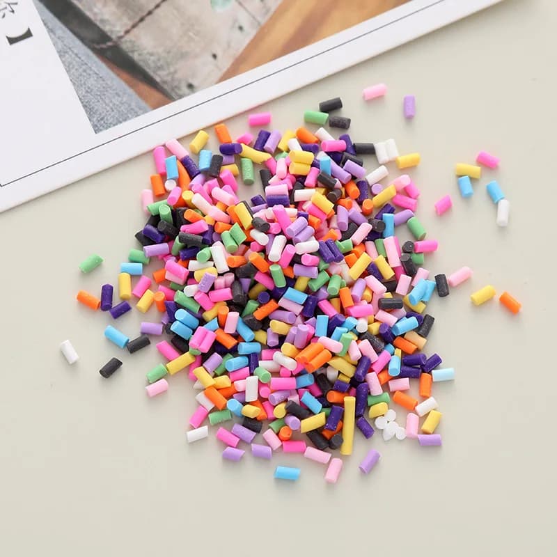 Mélange coloré de tranches d'argile polymère cylindrique, pour le remplissage de Slime, artisanat en