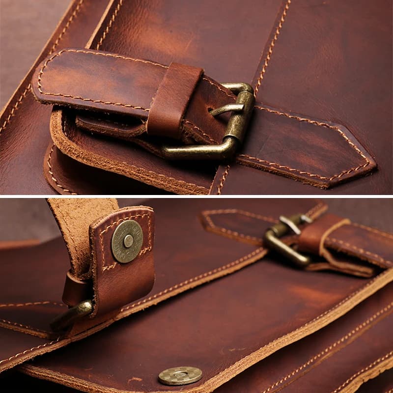 GURO-Sacs de messager rétro en cuir véritable pour hommes et femmes, sac initié, cuir de vachette na