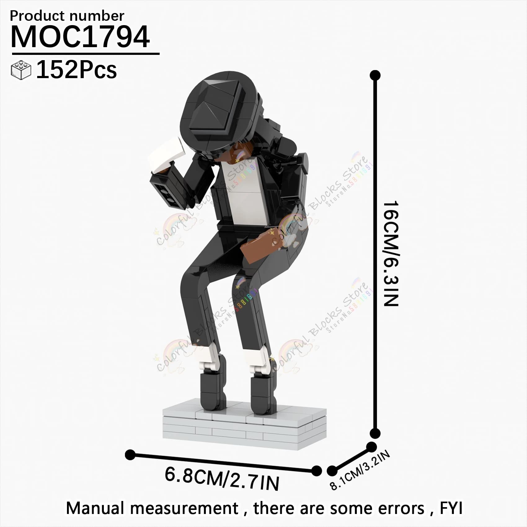 Figurines d'action de célébrités MOC Billies Jean Series Michaels MJ Star, blocs de construction, mo