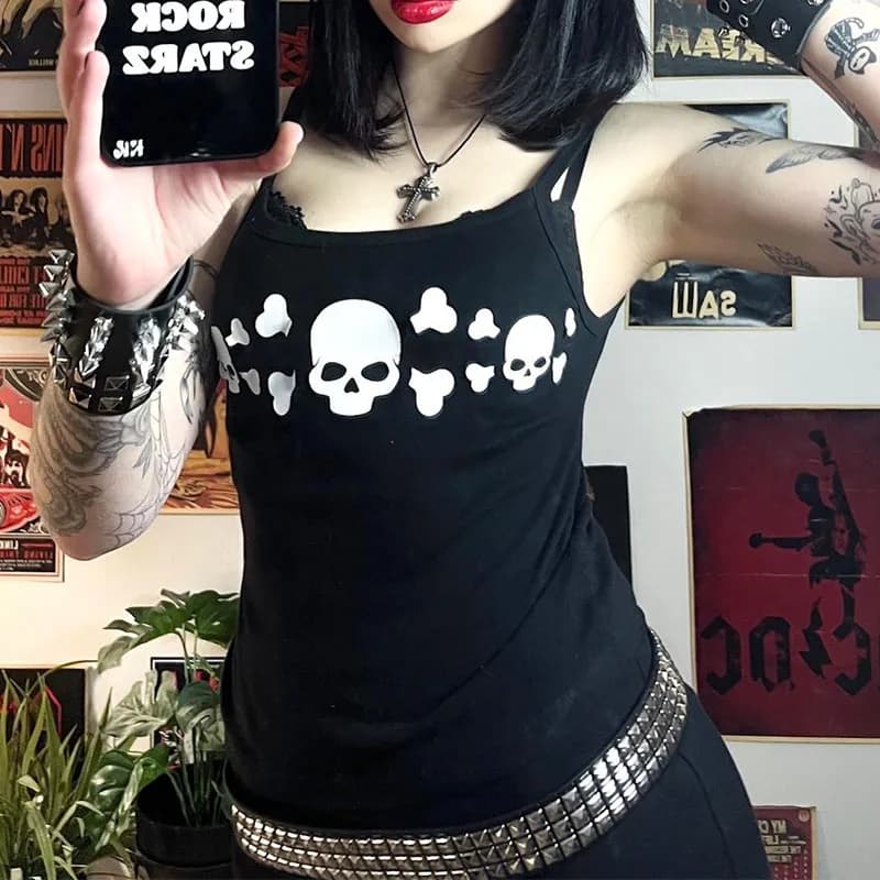Corset Emo Girl Crop Top pour femme, Crop Top, Crop Top, Crop Top, Vintage Punk, Caraco gothique, Es