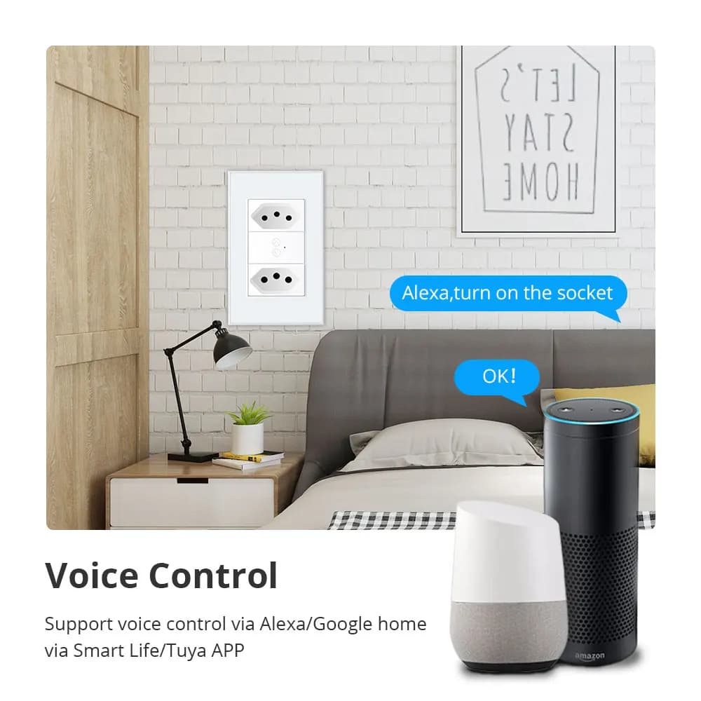 Zemismart Zigbee prise brésilienne intelligente 10A 20A prises fonctionnent avec l'application Tuya 