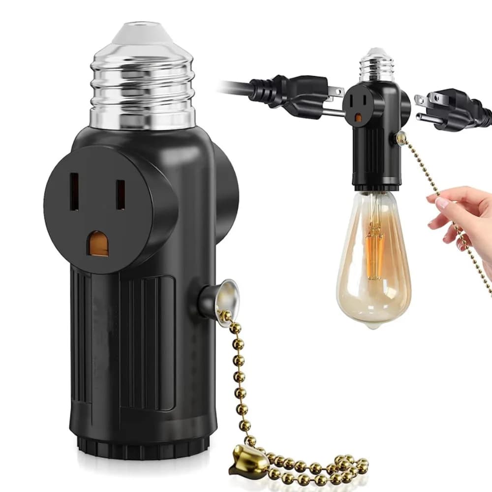 1 pièces blanc noir bakélite L5-15R US à E27 E26 douille d'ampoule avec interrupteur à chaîne de tra