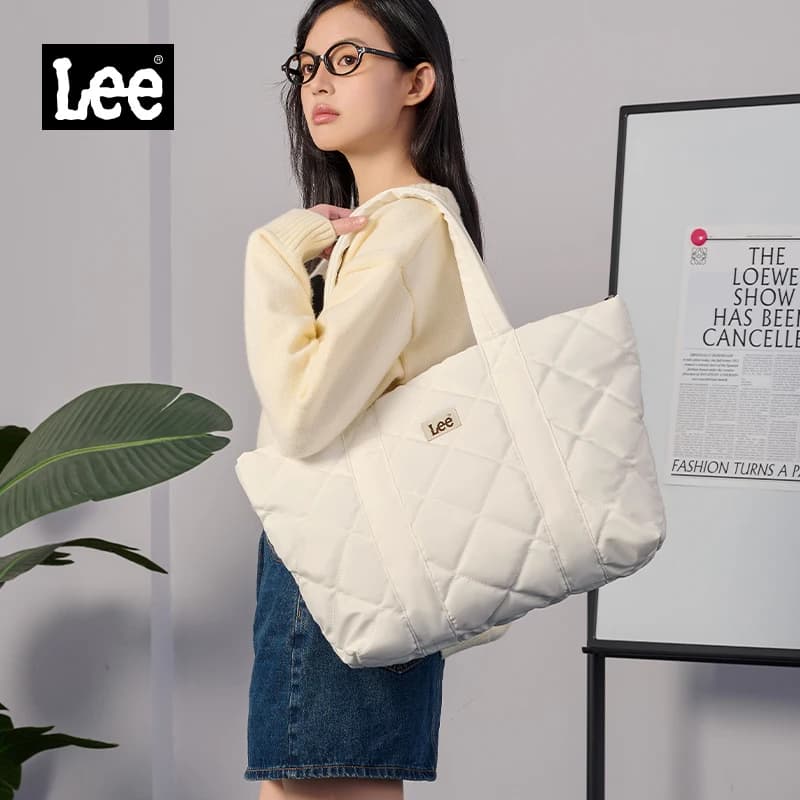 Sac fourre-tout matelassé LEE grand format pour femme, idéal pour étudiantes, ordinateur portable, l