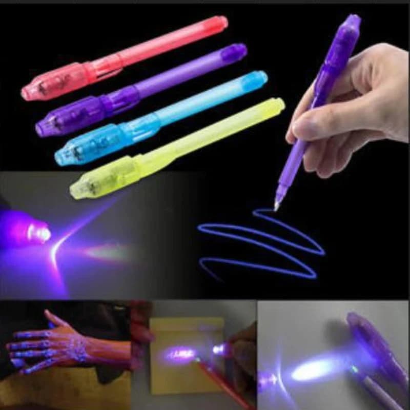 Stylo à encre Invisible avec lumière UV, marqueur magique pour Message Secret, prix de boîte de trés