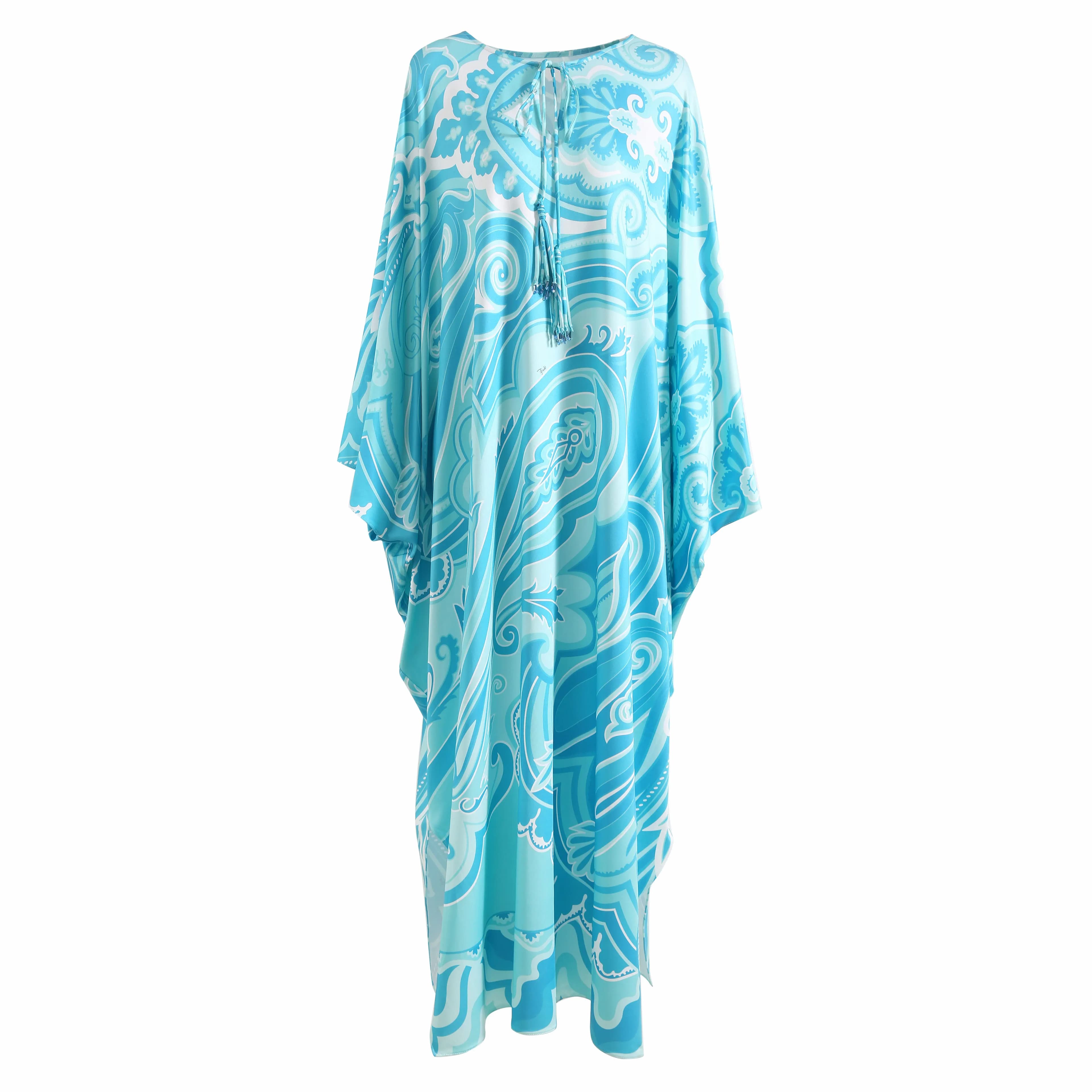 Mode 2024 printemps été nouveau Style bohême robes décontractées col rond manches chauve-souris rayé