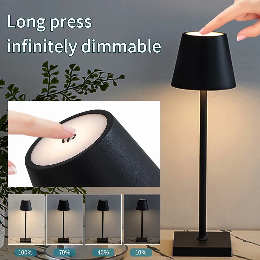 Lampe LED Tactile Sans Fil, Rechargeable par USB, Éclairage d'Ambiance, pour Table, Bar, Restaurant,