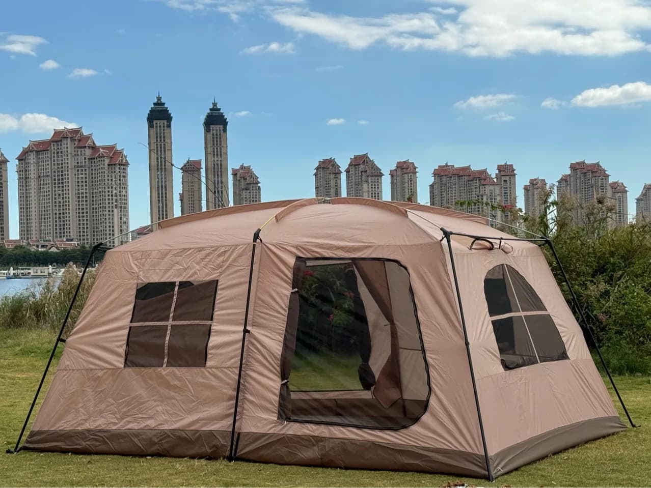 Auvent extérieur portatif de Protection contre la pluie et le soleil, tente de Camping de luxe pour 