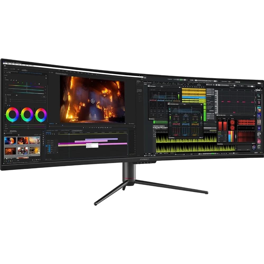 Moniteur de jeu incurvé 49 pouces 144Hz Ultrawide 32 9 WDFHD 3840x1080P HDR400 sRGB USB C DP HDMI, h