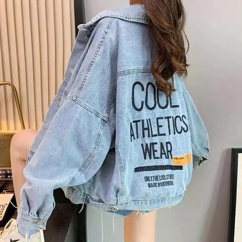 Veste en jean à capuche pour femme, vêtements en coton chaud, broderie adt, plus velours, UNIS issem
