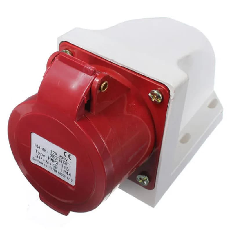 Prise et prise étanches IP44, 16 A, 5 broches, 3 phases, 380-415V, 3 P + N + terre 16A
