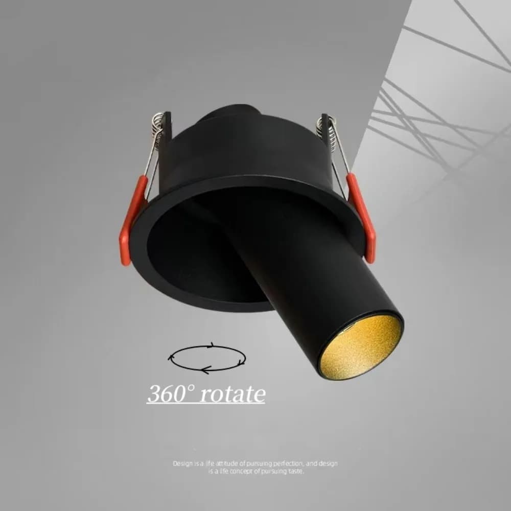 Spot lumineux LED encastrable Long 10W12W 15W Dimmable Anti-éblouissement 360 °   Rotation COB puce 