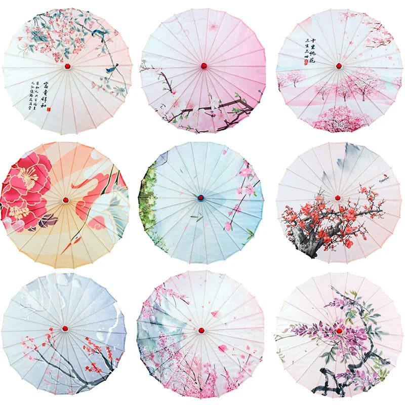 Parapluie en papier huilé de style prairie, performance de danse de style chinois, décoration de pla