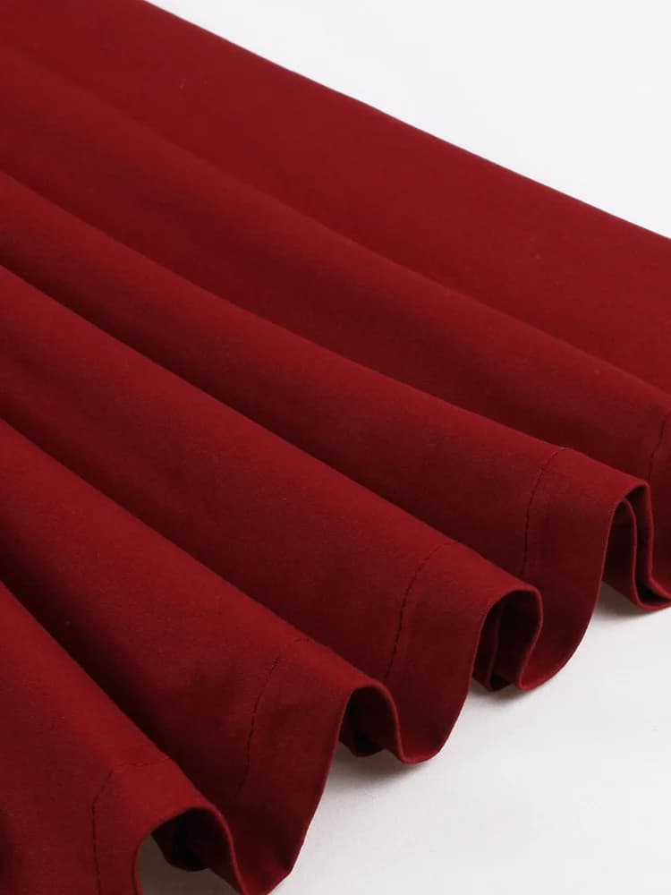 Tonval – robe longue en coton pour femmes, col à nœud, manches courtes, rétro, ceinturée, Style Vint