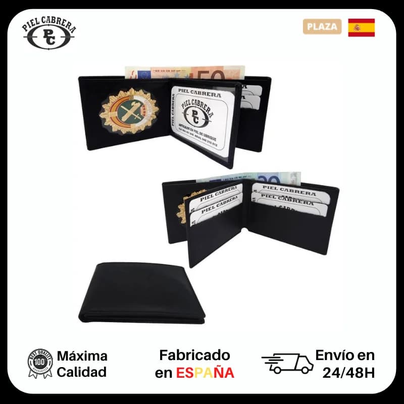 Portefeuille de la Guardia Civil avec badge inclus en cuir, porte-cartes, documents, portefeuille, b