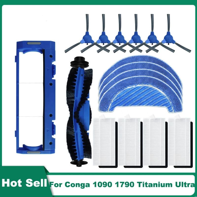 Convient pour Conga 1090/1790 Ultra/1790 rouleau en titane brosse latérale filtre Hepa vadrouille ch