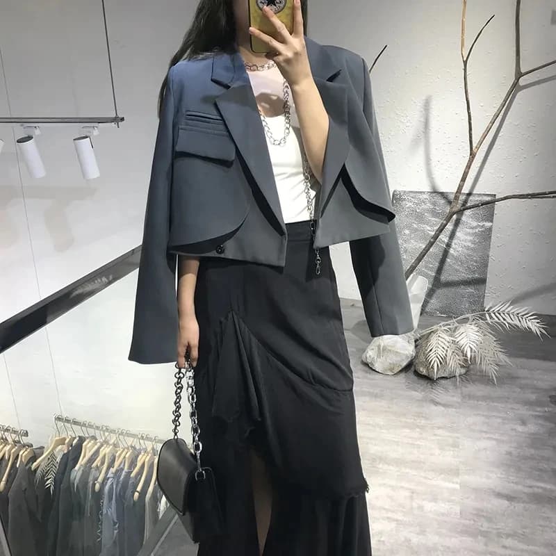 Court Petit Costume Veste Dame 2023 Printemps Automne Nouveau Style Occidental Veste de Costume Blaz