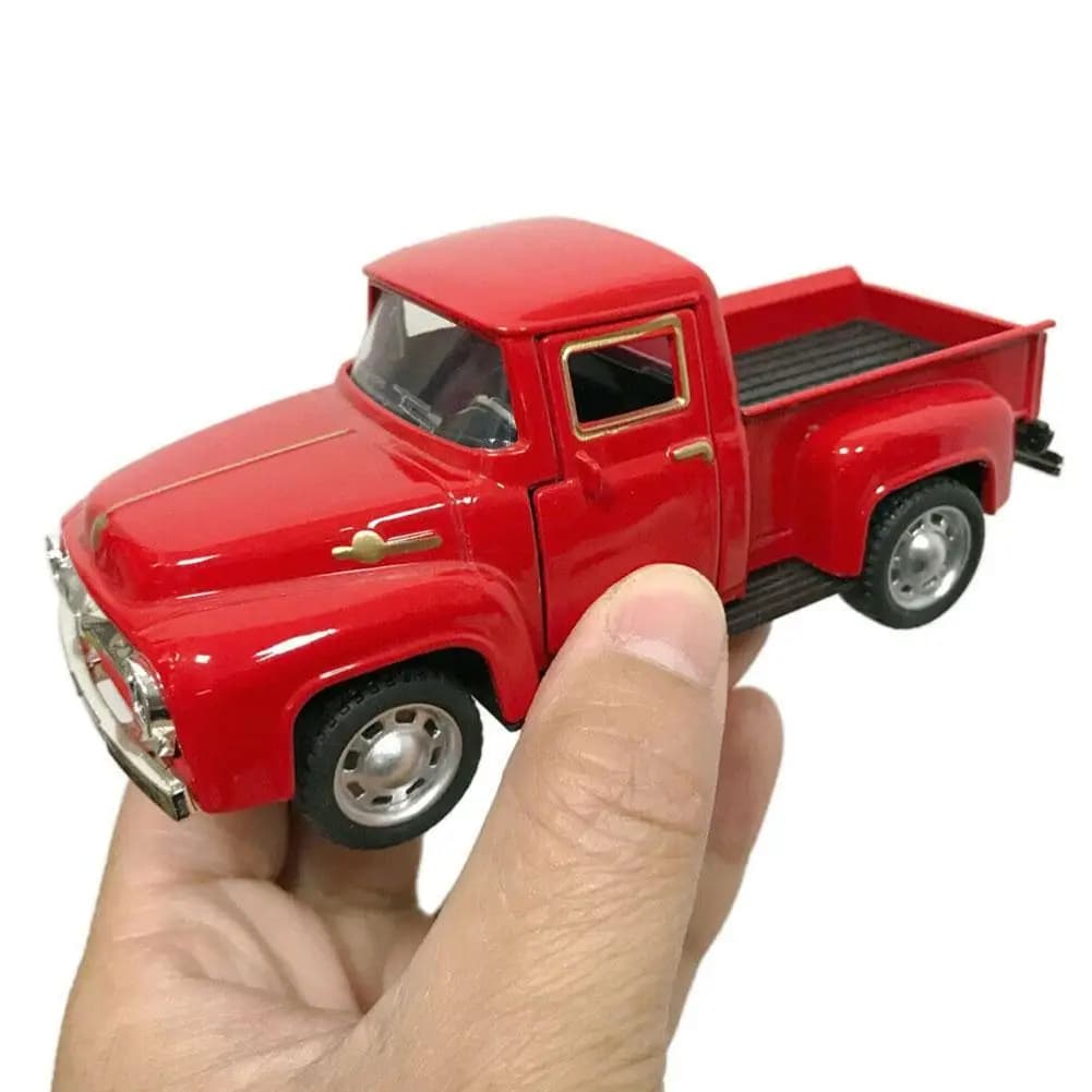 Modèle de camion en métal rouge, alliage Vintage, Mini voiture moulée sous pression, décor de Collec