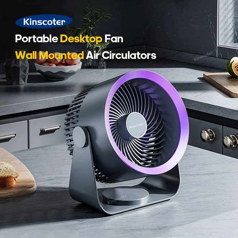 KINSCOTER Ventilateur électrique multifonctionnel Circulateur sans fil Portable Ventilateur silencie